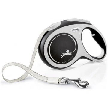 Automātiskā pavada Flexi Comfort, balta krās./meln