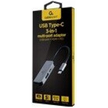 Multi-port adapter Cablexpert USB Type-C 3-in-1 (H