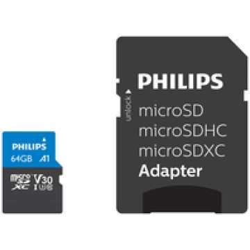 Philips MicroSDXC Card 64GB Class 10 UHS-I U3 incl