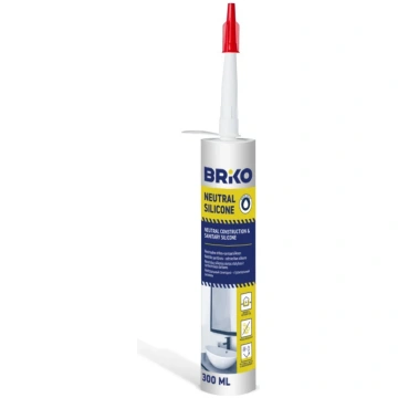 Hermētiķis Briko Neutral Silicone, 300 ml, balta k