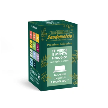 16 Capsule A modo mio Sandemetrio Tè Verde e Menta