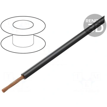 Wire | FLRY-B | stranded | Cu | 10mm2 | PVC | blac