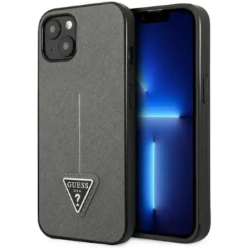 Guess PU Saffiano Triangle vāks iPhone 13 mini Sil