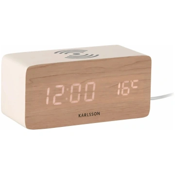 KARLSSON - Alarm Clock Block W. Phone Charger Led 