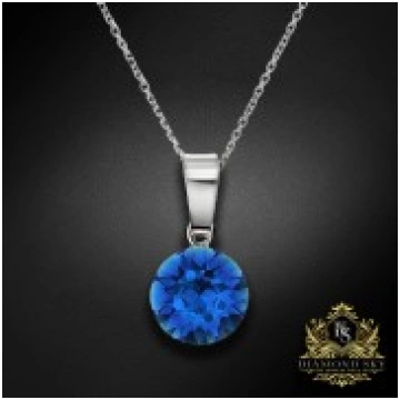 Sudraba kulons "Klasika (Capri Blue)" ar Swarovski