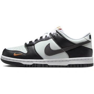 Nike Dunk Low Black Bright Mandarin Mini Swoosh GS