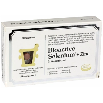 PHARMA NORD Selenium + Zinc tabletes, 90 gab