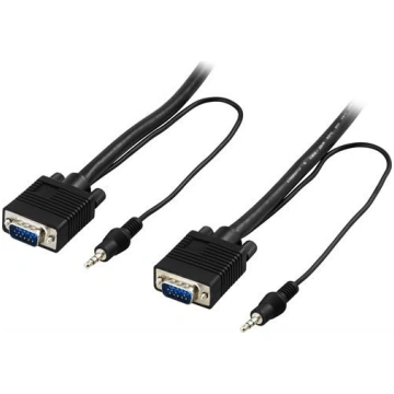 DELTACO monitor cable RGB HD15ha-ha, without pin 9