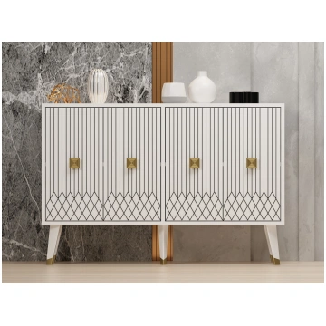 Konsole, Hanah Home, balta Zelts, 120 x 80 x 30, c