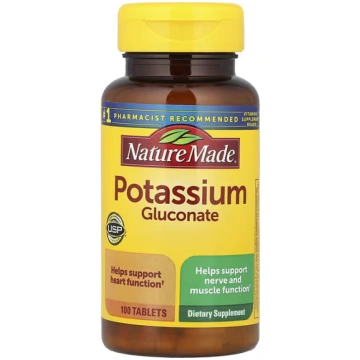 Nature Made, Potassium Gluconate, 90 mg, 100 Table