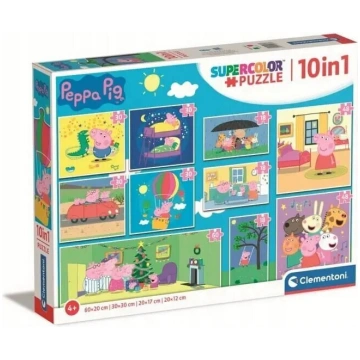 Puzzle 10 in 1 Super Color Peppa Pig Clementoni
