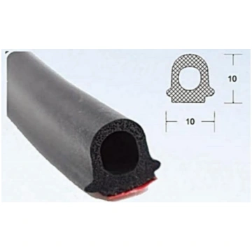 D Gp EPDM porainas gumijas profils 10x10mm