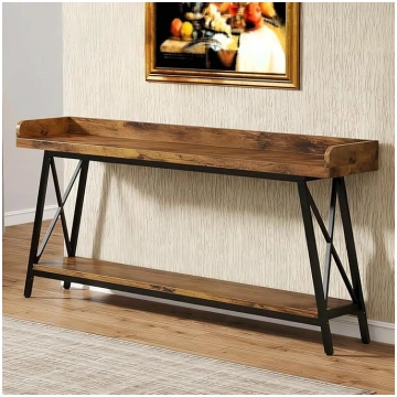 Narrow Console Table with Storage Compartment, Woo