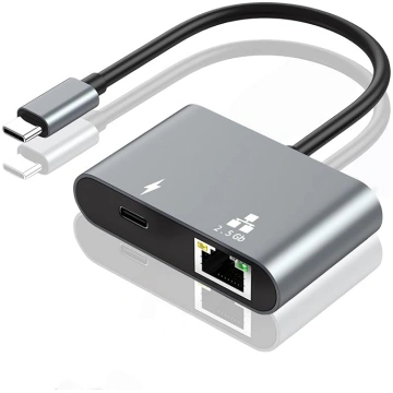 2.5Gb USB C Ethernet adapteris 100W PD PC MacBook 