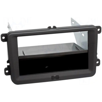 Radio frame | Seat,VW,Škoda | 2 DIN | black/rubber