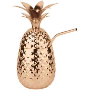 Pineapple copper cup with straw Casolaro Hotelleri