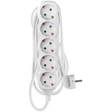 Tīkla pagarinātājs, 5 rozetes, 3 m, zemējums 1.5 m