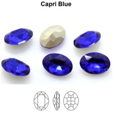 A4120 Oval Fancy kristāli 14x10mm Capri Blue (4 ga