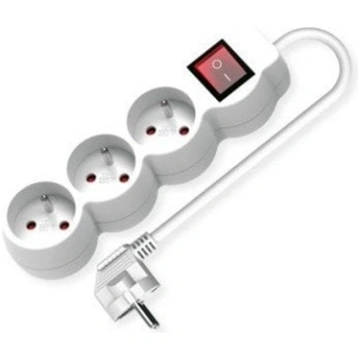 Value French Power Strip, 3-way, with illuminated 
