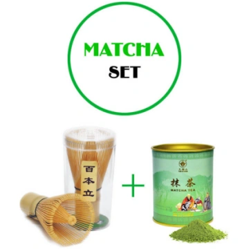 MATCHA KOMPLEKTS, MATCHA tea, 80g + Matcha whisks 