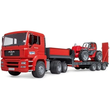 bruder 02774 Man TGA Low Loader ar Manitou telesko