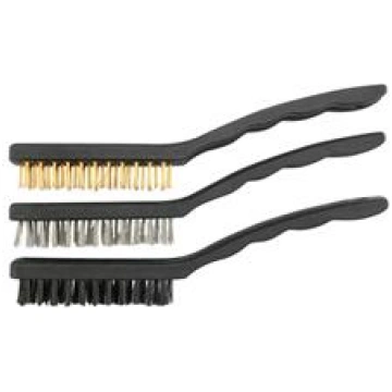 VOREL WIRE BRUSH 3PCS BRASS-STEEL-NYLON 17CM 06963