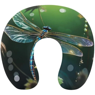 Dragonfly Green ceļojuma spilvens, ērts ceļojuma k