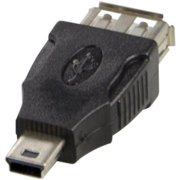 USB adapter DELTACO Type A ho - Type Mini-B ha, bl