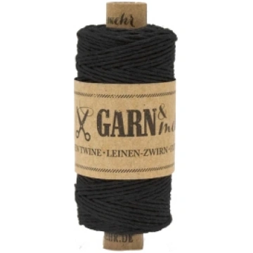 Aukla Linen, Black, 45m spole, 100% lins