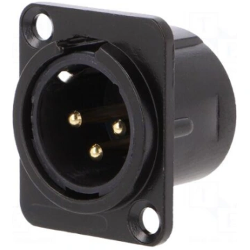 Socket | XLR | male | PIN: 3 | additional earthing