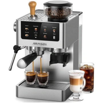 AIRMSEN Espresso automāts ar konusveida dzirnaviņu