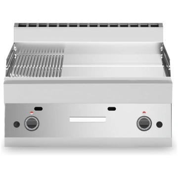 Gas fry top Chromed 2/3 smooth 1/3 striped plate M
