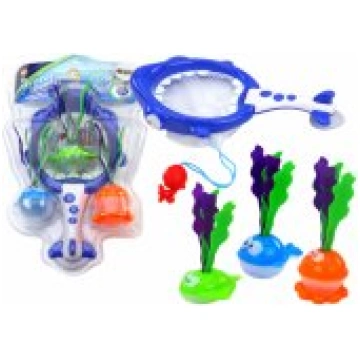 LEAN Toys Bath Toys Strainer Basket 2in1 Shark Fis