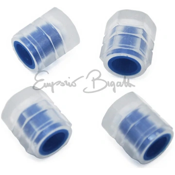 Kit 4 Tappi coprivalvola in Plastica colore Blu | 