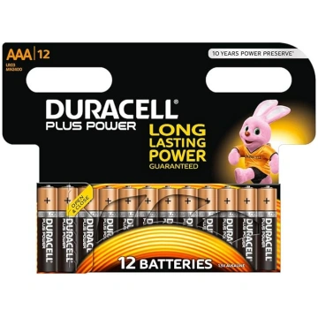 Duracell Plus baterijas - Duracell AAA 12 iepakoju