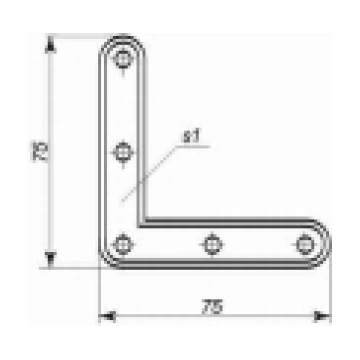 Stūrenis loga 75x75x1.0mm 4750656015915