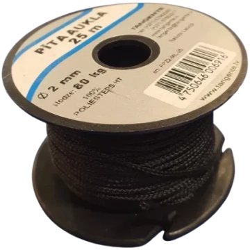 Aukla pīta d2.0mm/25m poliestera melna