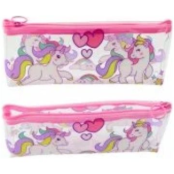 LEAN School Pencil Case for Girls Transparent Clea