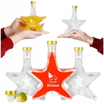 5x Ziemassvētku "zvaigznes" pudelītes 200ml ar uzr