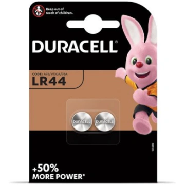 Baterijas DURACELL Alkaline LR44 1.5V, 2 gab./iepa