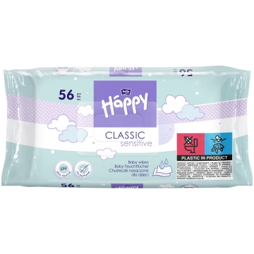 Bērnu salvetes Happy Classic Sensitive, 56 gab