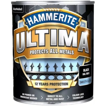 Hammerite PAINT ULTIMA SMOOTH BLACK 0.7L | 4740182