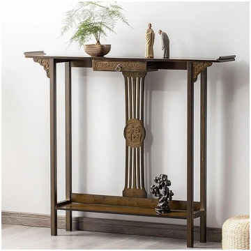 Two-Tier Console Table with Storage Space, Farmhou