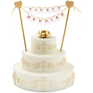 Kāzu tortes dekors "Tikko precējušies" 25 cm