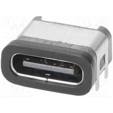 Connector: USB C; on PCBs; SMT; PIN: 6; angled; sh