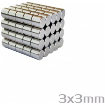 Neodīma magnēts 3x3 mm N38 - 100 gab