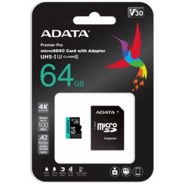Atmiņas karte microsd premier pro 64gb uhs1 u3 v30