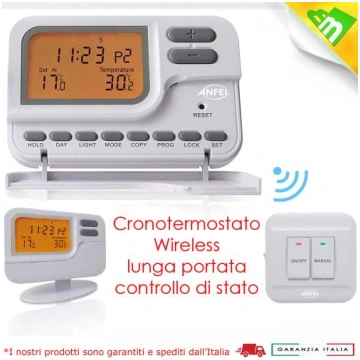 Cronotermostato settimanale digitale Wireless PROG
