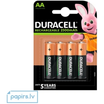 Uzlādējamās baterijas Duracell AA / R6, 2500mAh, R