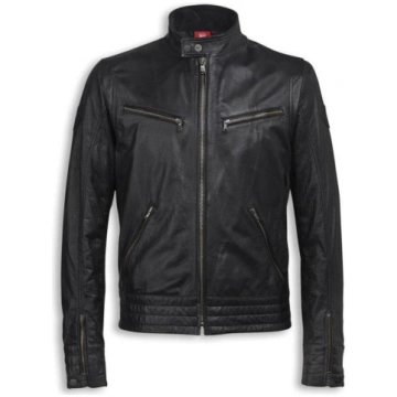 Men's Leather Jacket VINTAGE Black, soft thin